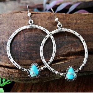 Rustic Bohemian Silver Dangle Earrings
